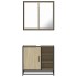Set de muebles de baño 2 pzas madera contrachapada roble