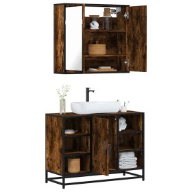 Set de muebles baño 2 pzas madera contrachapada roble