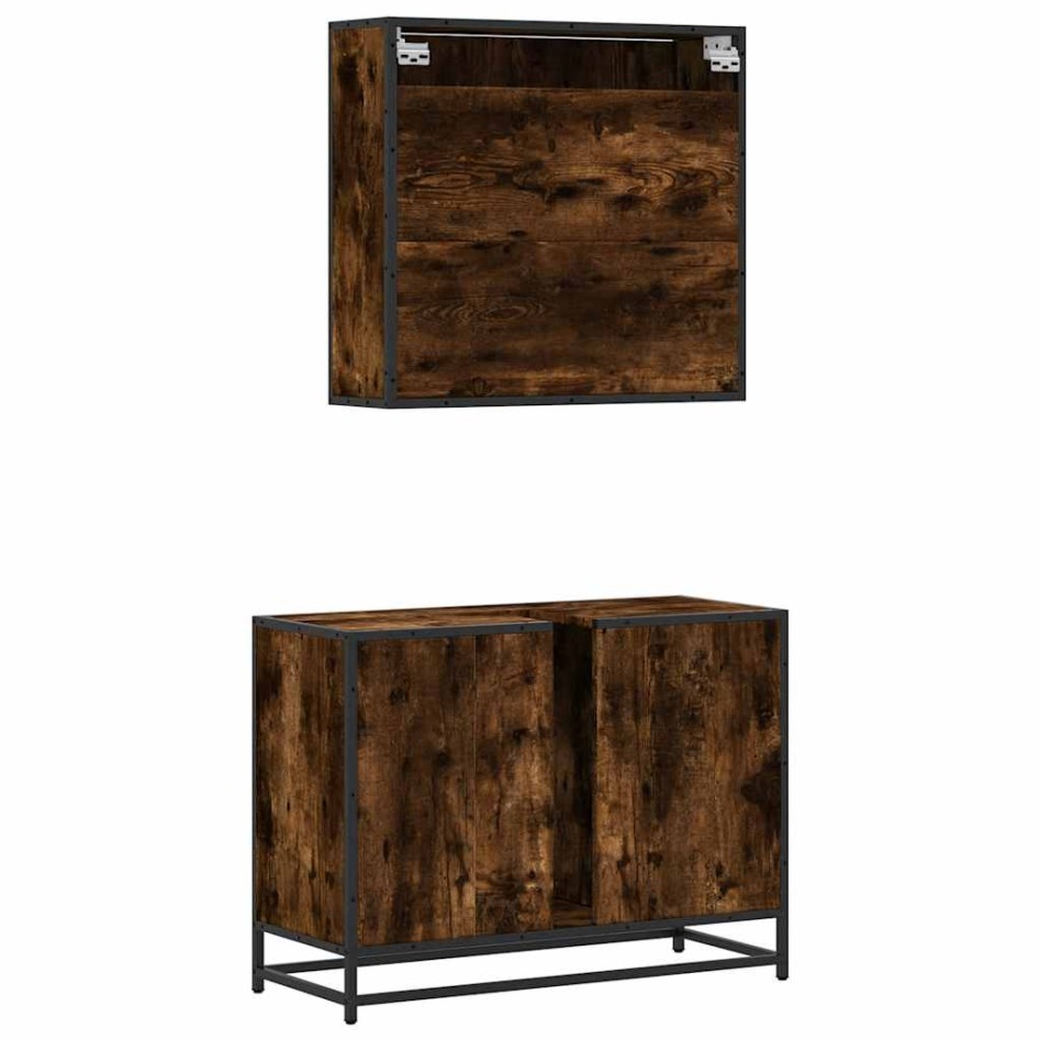 Set de muebles baño 2 pzas madera contrachapada roble