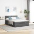 Cama otomana con colchón gris oscuro 140x200 cm
