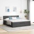 Estructura cama otomana colchón tela gris oscuro 160x200