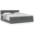 Estructura cama otomana colchón tela gris oscuro 160x200