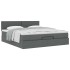 Estructura cama otomana colchón tela gris oscuro 160x200