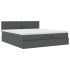 Estructura cama otomana colchón tela gris oscuro 160x200