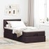 Estructura cama otomana colchón tela marrón oscuro 90x190