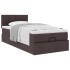 Estructura cama otomana colchón tela marrón oscuro 90x190
