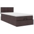 Estructura cama otomana colchón tela marrón oscuro 90x190