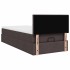 Estructura cama otomana colchón tela marrón oscuro 90x190