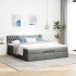 Estructura cama otomana colchón tela gris oscuro 160x200