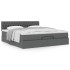 Estructura cama otomana colchón tela gris oscuro 160x200