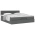 Estructura cama otomana colchón tela gris oscuro 160x200
