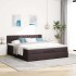 Estructura cama otomana colchón tela marrón oscuro 160x200