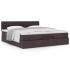 Estructura cama otomana colchón tela marrón oscuro 160x200