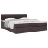 Estructura cama otomana colchón tela marrón oscuro 160x200