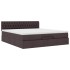 Estructura cama otomana colchón tela marrón oscuro 160x200