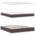 Estructura cama otomana colchón tela marrón oscuro 160x200