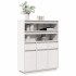 Aparador alto de madera maciza de pino blanco 89x34x116,5