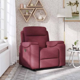 Sillón reclinable de tela rojo