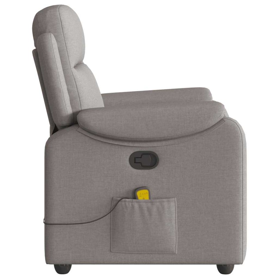 Sillón de masaje reclinable de tela gris