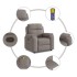 Sillón de masaje reclinable de tela gris