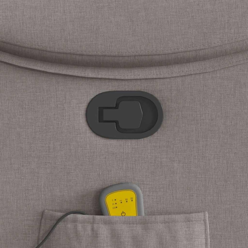 Sillón de masaje reclinable de tela gris