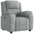 Sillón reclinable de masaje de tela gris