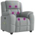 Sillón reclinable de masaje de tela gris
