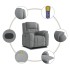 Sillón reclinable de masaje de tela gris
