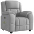 Sillón de masaje reclinable de tela gris