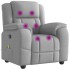 Sillón de masaje reclinable de tela gris