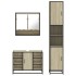 Set de muebles de baño 3 pzas madera contrachapada roble