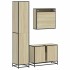 Set de muebles de baño 3 pzas madera contrachapada roble