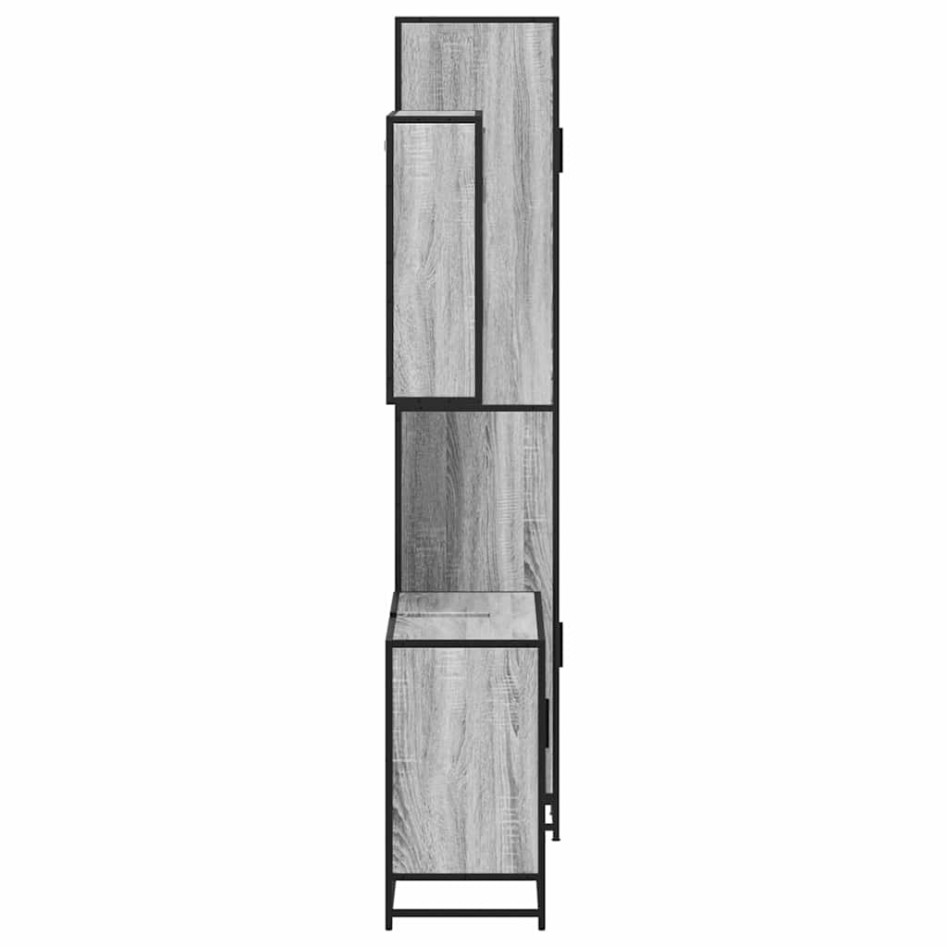 Set de muebles de baño 3 pzas madera contrachapada gris