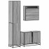 Set de muebles de baño 3 pzas madera contrachapada gris