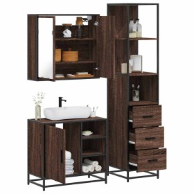 Set de muebles baño 3 pzas madera contrachapada roble