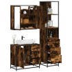 Set de muebles baño 3 pzas madera contrachapada roble ahumado