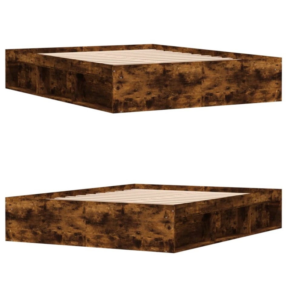 Estructura de cama roble ahumado 150x200