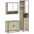 Set de muebles de baño 3 pzas madera contrachapada roble