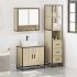 Set de muebles de baño 3 pzas madera contrachapada roble