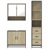 Set de muebles de baño 3 pzas madera contrachapada roble