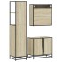 Set de muebles de baño 3 pzas madera contrachapada roble