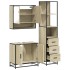 Set de muebles de baño 3 pzas madera contrachapada roble
