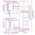 Set de muebles de baño 3 pzas madera contrachapada roble