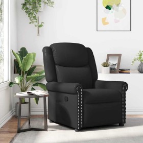 Sillón reclinable cuero sintético negro