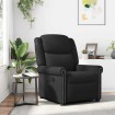 Sillón reclinable cuero sintético negro brillante