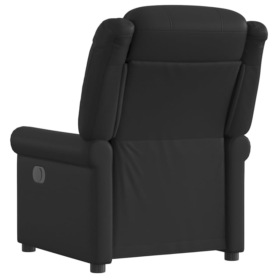 Sillón reclinable cuero sintético negro