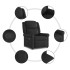 Sillón reclinable cuero sintético negro
