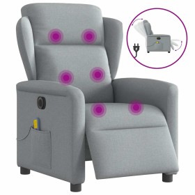 Sillón reclinable de masaje eléctrico tela gris