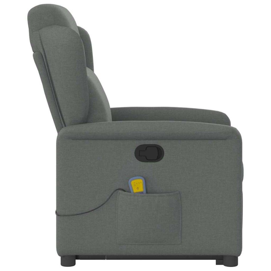 Silla de masaje reclinable de pie de tela gris