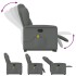 Silla de masaje reclinable de pie de tela gris
